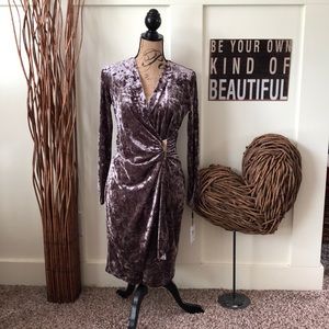 calvin klein velvet wrap dress